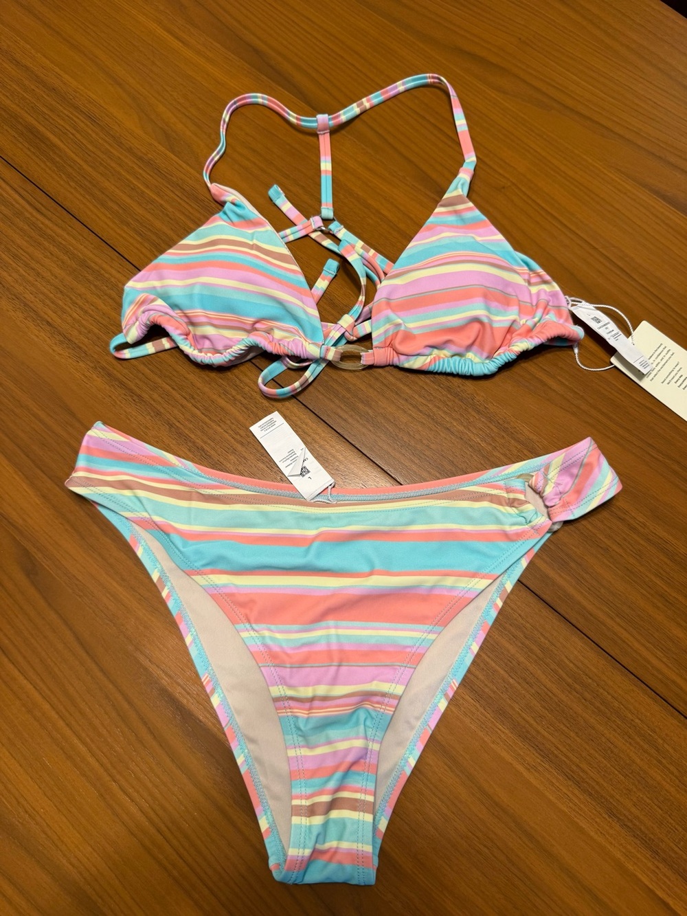 Cupshe Sugar Coast Striped String Bikini Set
